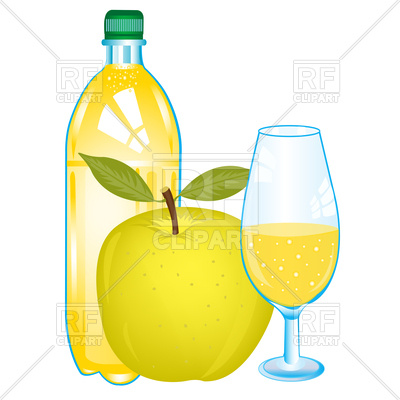 400x400 Ripe Apple And Juice Royalty Free Vector Clip Art Image
