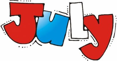 400x211 July Clip Art Monthly Calendar 2018