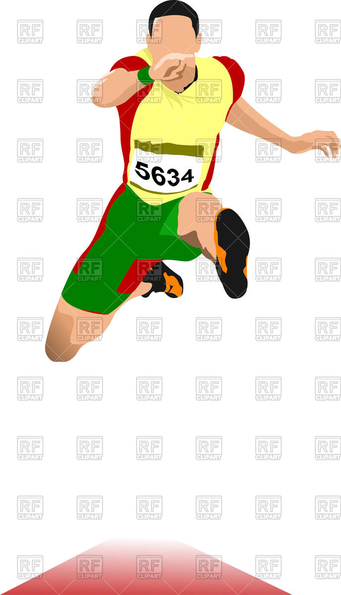 687x1200 Man In Hurdle Race (Long Jump) Royalty Free Vector Clip Art Image