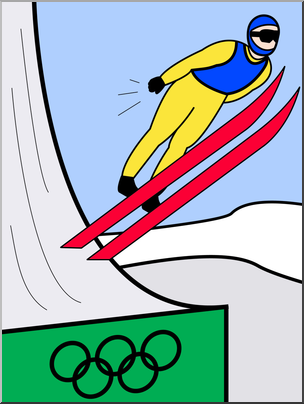 304x404 Clip Art Winter Olympics Ski Jumping Color I Abcteach