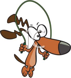 273x300 A Dog With A Jump Rope Clip Art Image