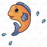 160x160 Abeka Clip Art Jumping Orange Fish With Blue Fins