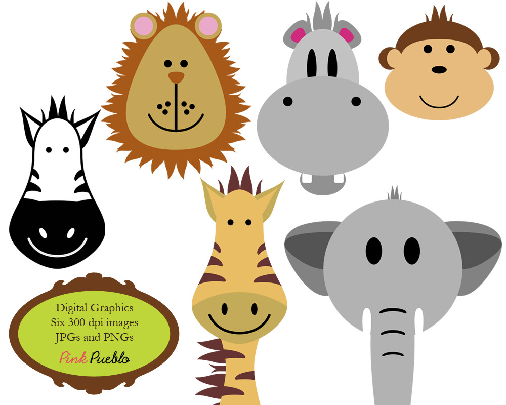 1000x800 Jungle Animals Baby Digital Clipart Safari Clip Art Zoo Beauteous