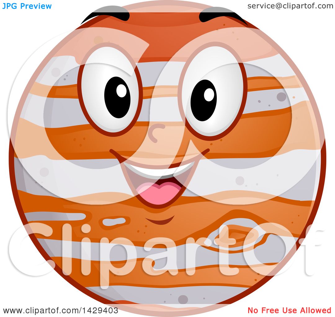 1080x1024 Clipart Of A Cartoon Happy Planet Jupiter Mascot