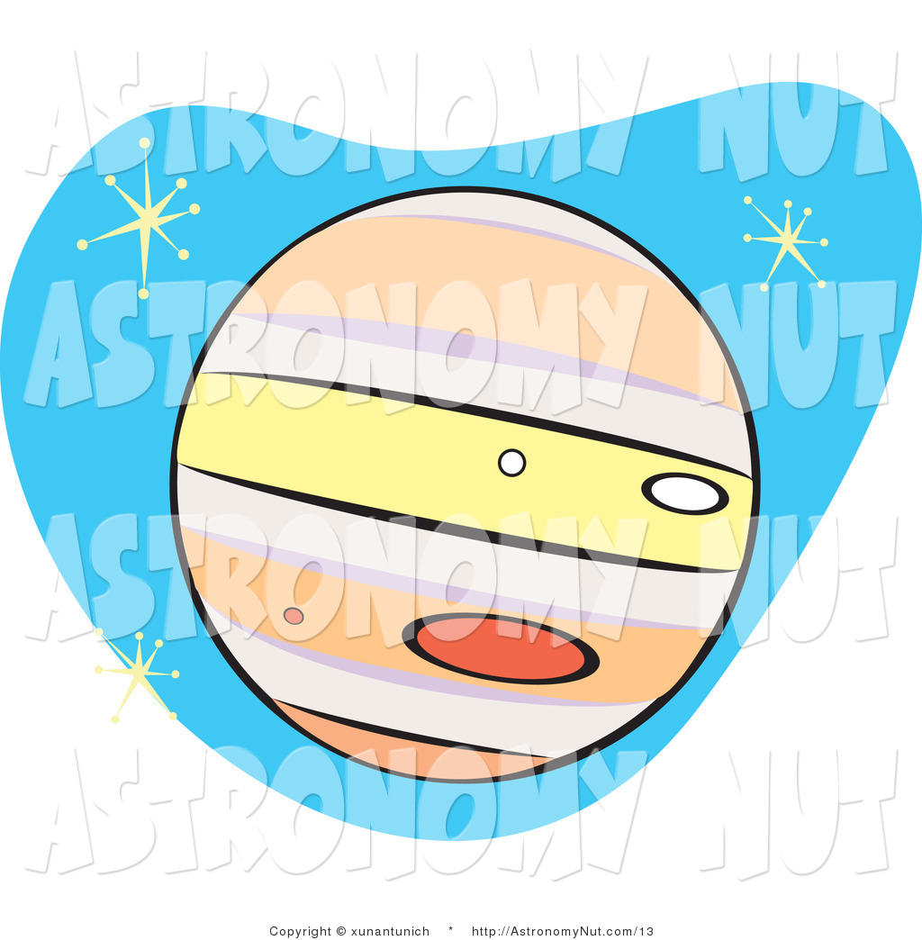 1024x1044 Clipart Of A Retro Planet Jupiter On Blue With Shining Stars By