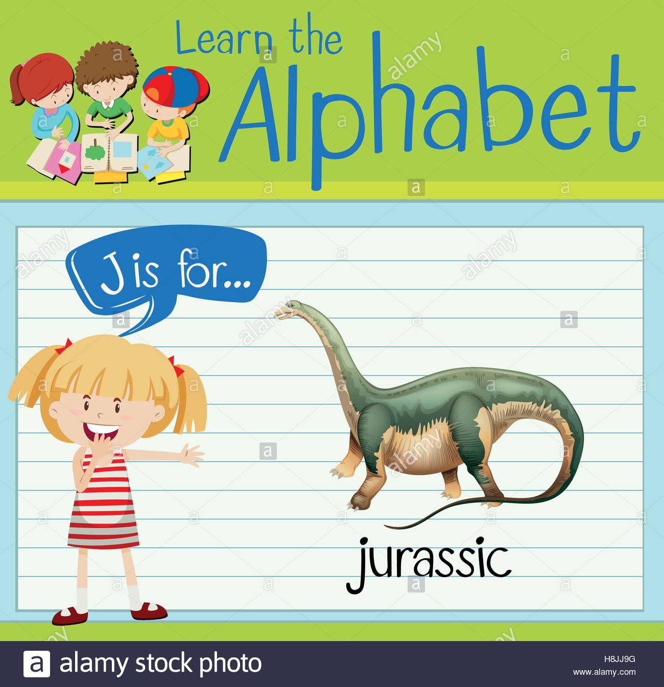 1300x1346 Flashcard Letter J Is For Jurassic Illustration Stock Vector Art