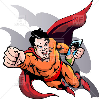 400x400 Humorous Flying Superhero Who In Comics Style Royalty Free Vector