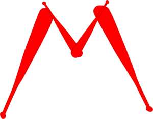 300x234 Red M Out Of Baseball Bats Clip Art
