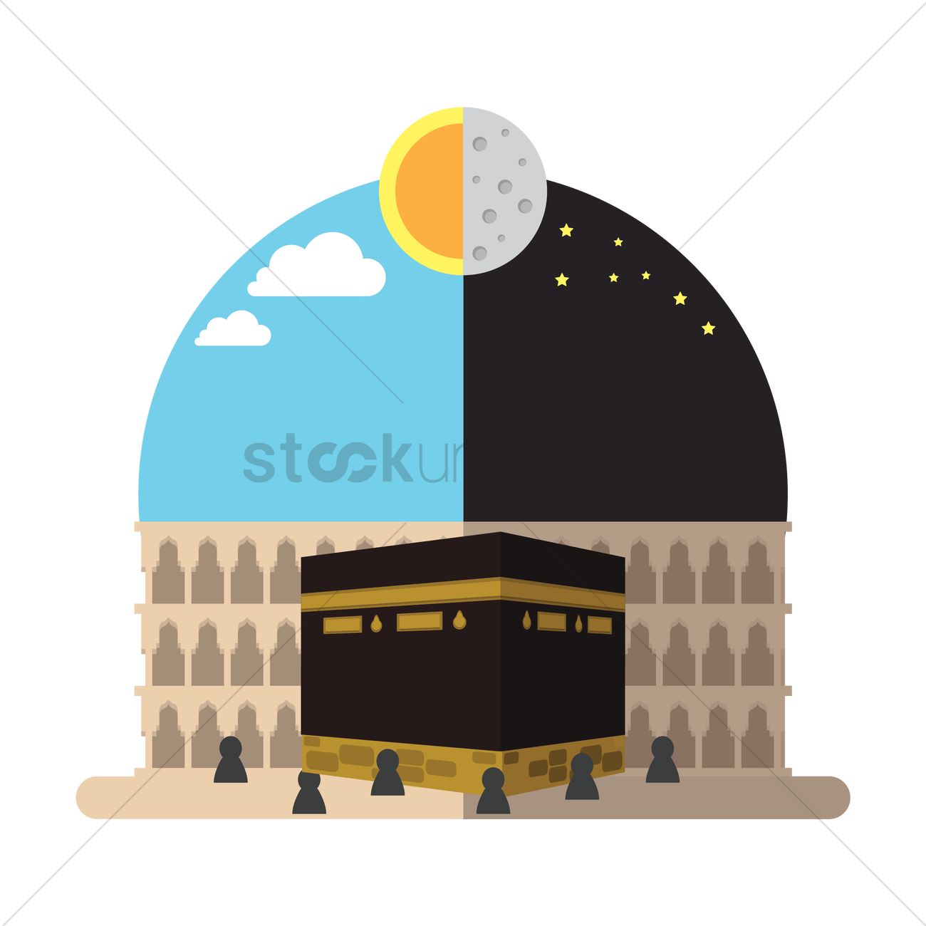 1300x1300 Holy Kaaba In Mecca Vector Image