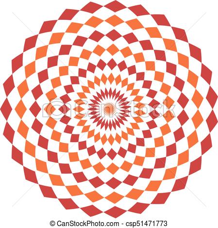 449x470 Simple Geometrical Pattern With Rhombuses. Orange And Red