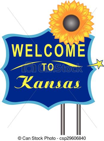 348x470 Welcome To Kansasa Road Stand. Vector Illustration. Eps Vector