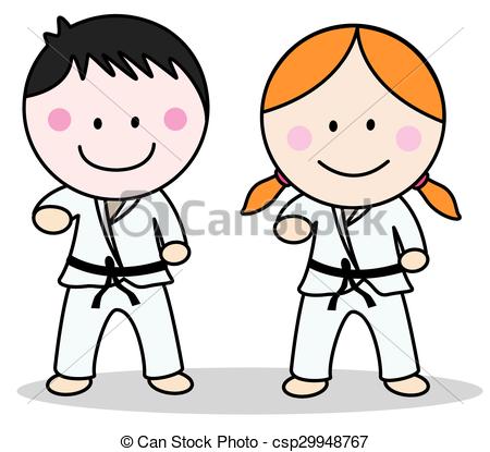 450x415 Karate Kids Clip Art Vector