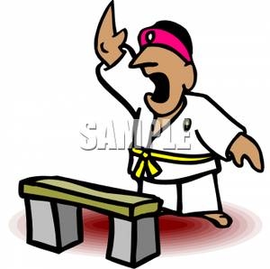 300x298 Cartoon Karate Chop Black And White Line Art By Ron Leishman
