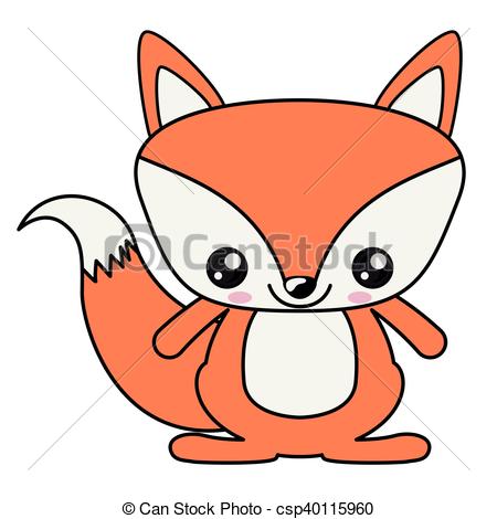 450x470 Fox Kawaii Cartoon Design. Fox With Kawaii Face Icon. Cute Clip