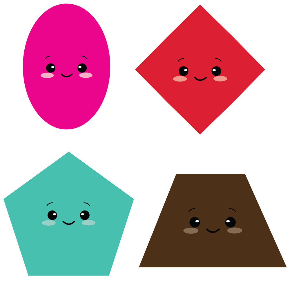 1000x1000 Kawaii Shapes Clipart, Kawaii Shapes, And 50 Similar Items