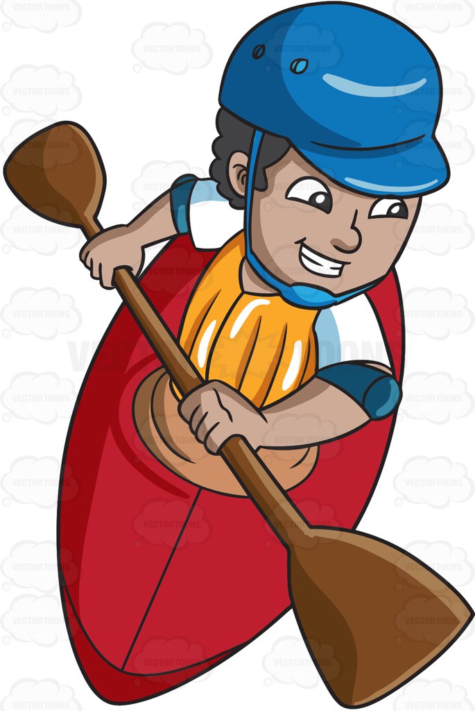685x1024 A Man In Competitive Kayak Race Cartoon Clipart Vector Toons