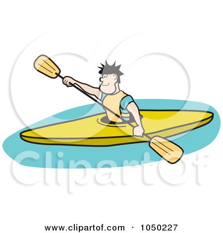 450x470 Royalty Free (Rf) Clip Art Illustration Of A Man Kayaking By Andy
