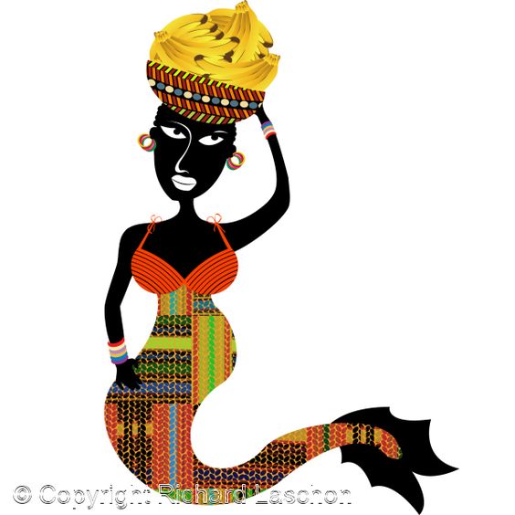 564x564 Kente Cloth Mermaid Artmermaid7489