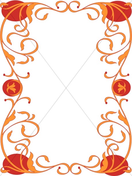459x612 Orange And Red Asian Border Religious Borders