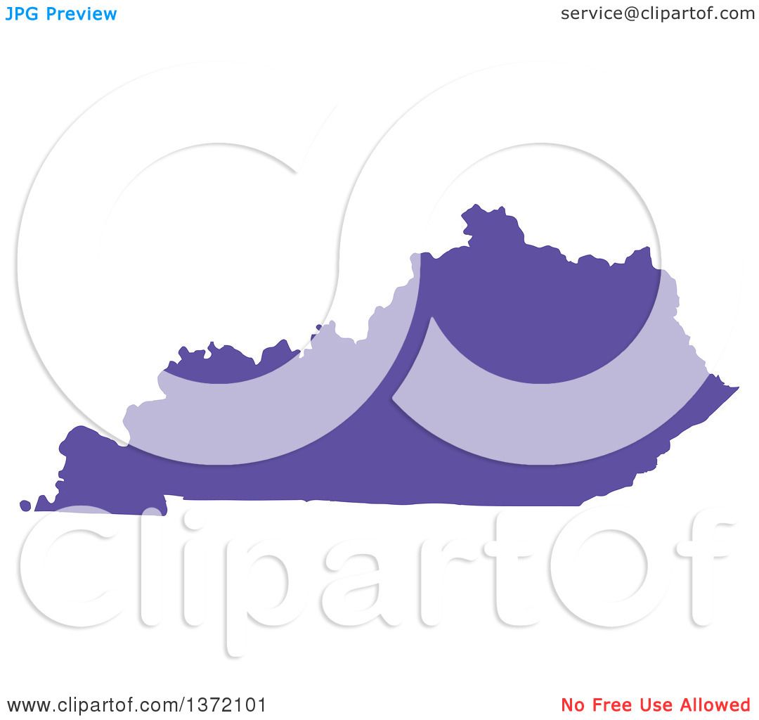1080x1024 Clipart Of A Purple Silhouetted Map Shape Of The State Of Kentucky