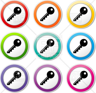 400x390 Key Round Icon Royalty Free Vector Clip Art Image