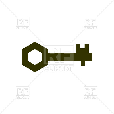 400x400 Old Key Isolated On White Background Royalty Free Vector Clip Art