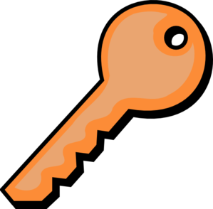 299x294 Orange Key Clip Art