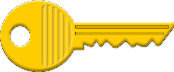 600x249 Yellow Key Clip Art Free Vector 4vector