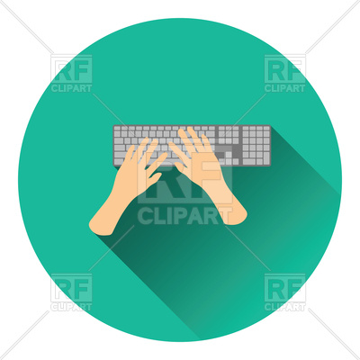 400x400 Icon Of Hands And Keyboard