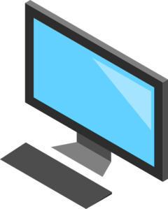 240x299 Computer Screen And Keyboard Clip Art