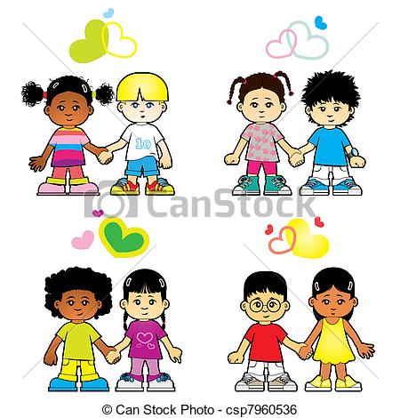 450x470 Children Love Each Other Clip Art Vector