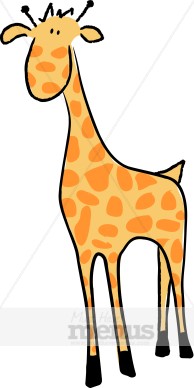 194x388 Giraffe Clip Art Kids Menu Clipart