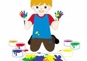 300x210 Cartoon Child Drawing Paint Clipart Cartoon
