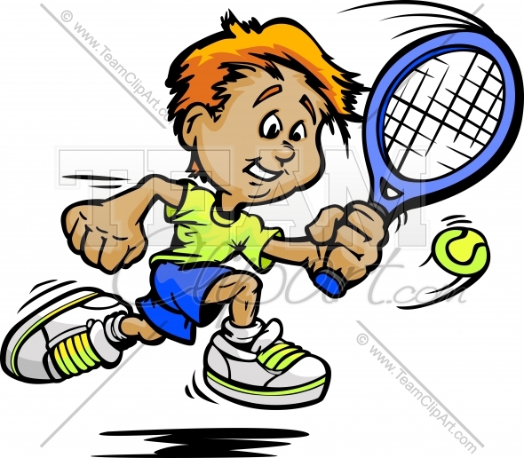 590x516 Tennis Kid Cartoon Clipart Image.