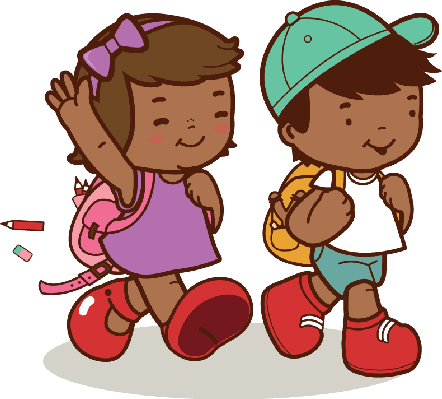 442x399 African American Kids Walk To School Clipart The Arts Image