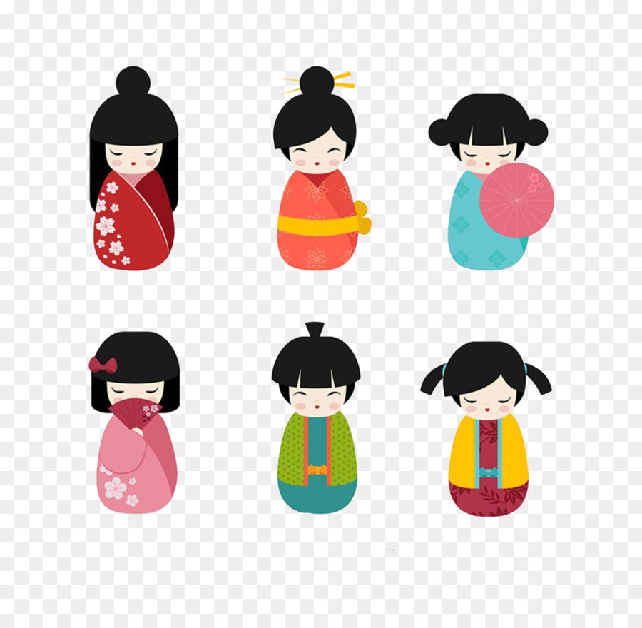 900x880 Japanese Dolls Kokeshi Clip Art