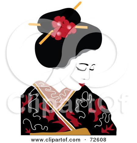 450x470 Royalty Free (Rf) Clipart Illustration Of A Beautiful Geisha Woman