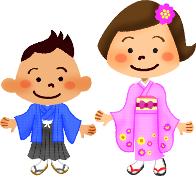 390x350 Children In Kimono Free Clipart Illustrations
