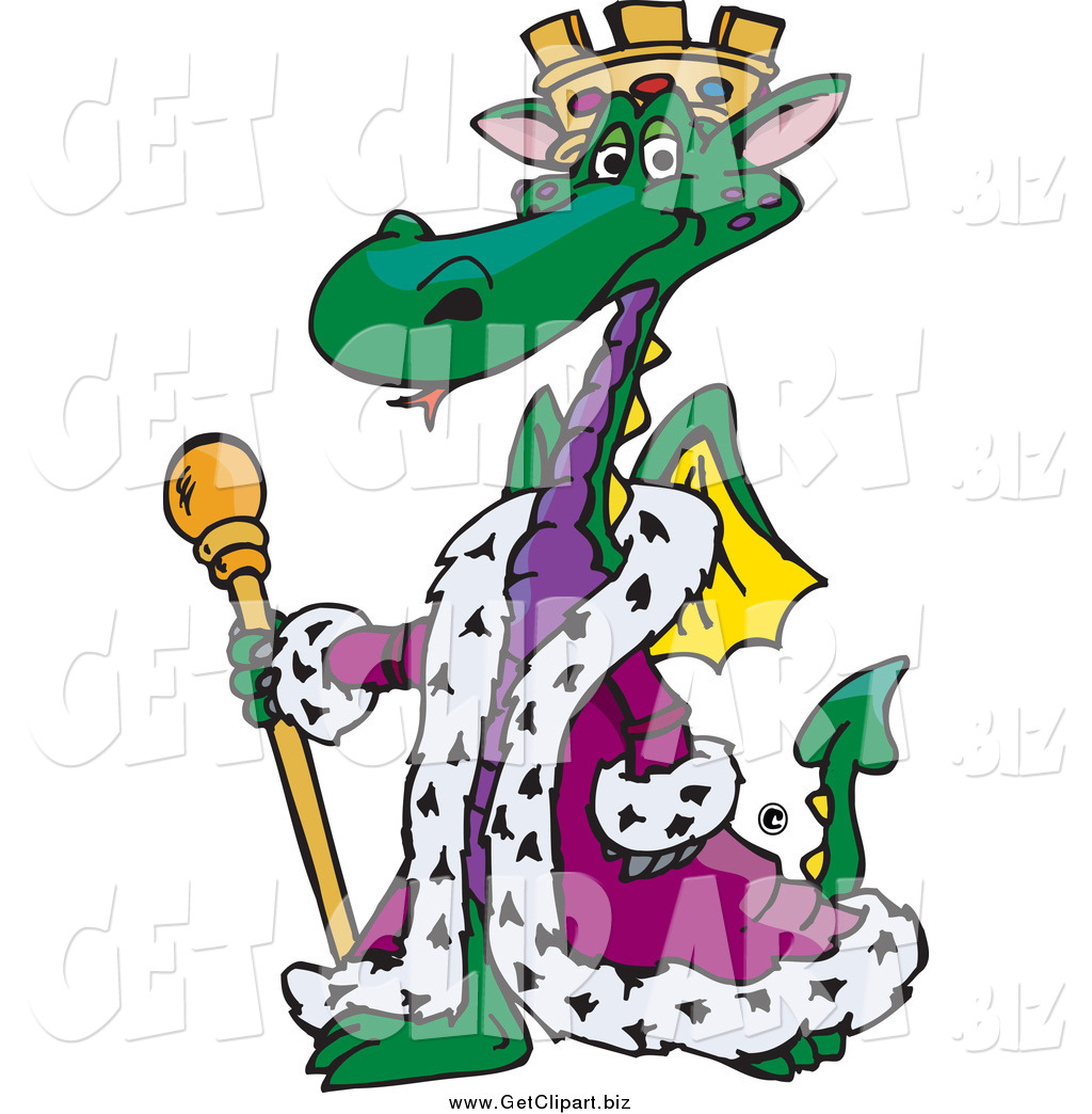 1024x1044 Clip Art Of A Green King Green Dragon Wearing A Purple Robe By