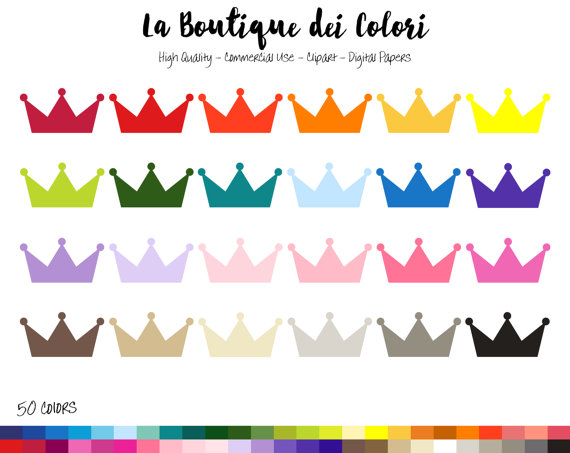 570x453 50 Rainbow Princess Crown Clip Art, Digital Graphics Illustrations