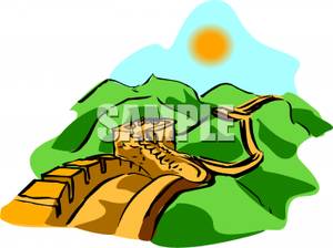 300x224 Clipart Image The Great Wall Of China On A Sunny Day