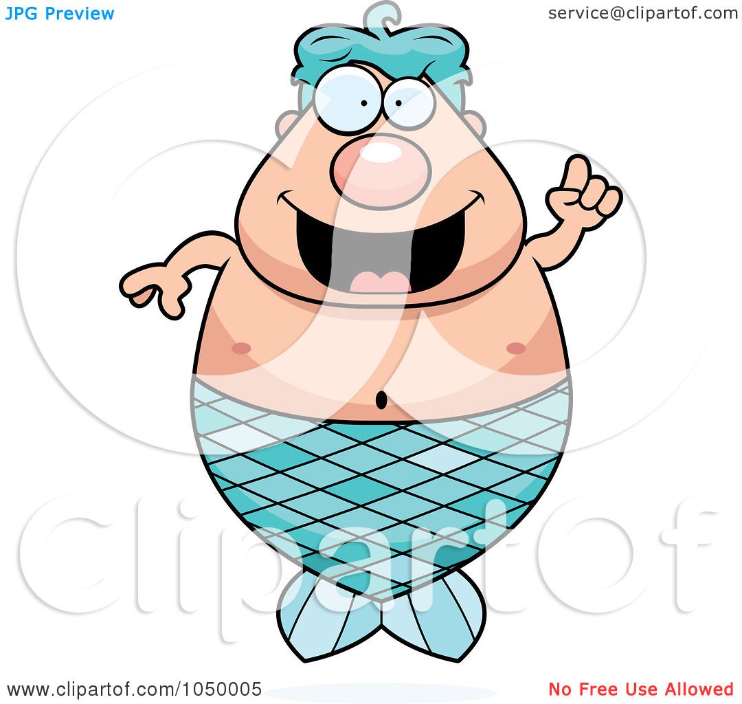 1080x1024 Royalty Free (Rf) Clip Art Illustration Of A Plump Merman