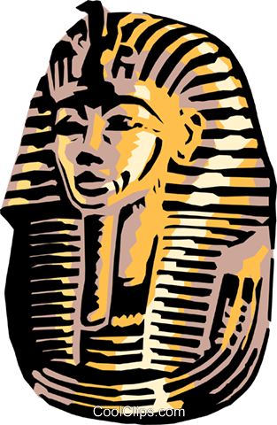 313x480 King Tut's Mask Royalty Free Vector Clip Art Illustration
