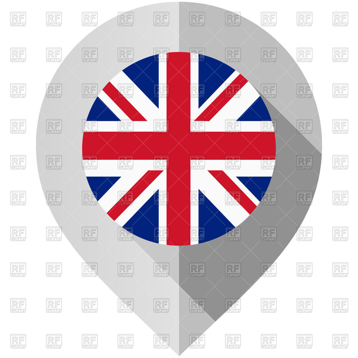 1200x1200 Map Pin With United Kingdom Flag Royalty Free Vector Clip Art