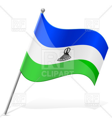 362x400 Wavy Flag Of Kingdom Of Lesotho Royalty Free Vector Clip Art Image