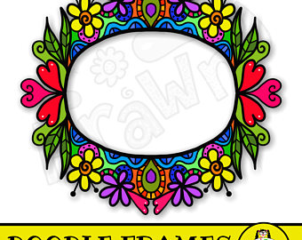 340x270 Love Heart Page Border Decorations Rainbow Colours