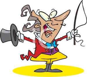 300x267 Clip Art Image A Circus Ringmaster With A Top Hat And Whip