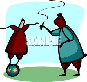 300x280 A Bear Cracking A Whip At A Man Balancing On A Ball