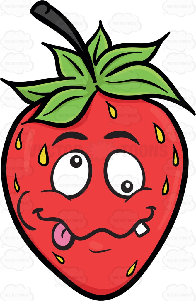 669x1024 A Crazy Strawberry Fruit Cartoon Clipart Vector Toons