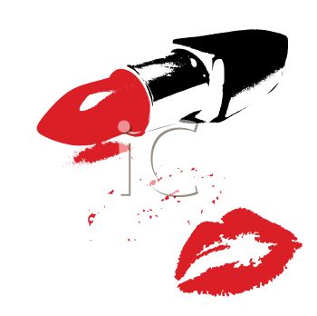 350x348 Lipstick Kiss And Tube Of Lipstick